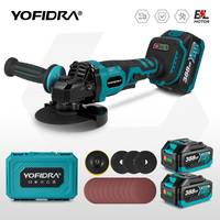 YOFIDRA 125mm Brushless Angle Grinder 3 Gear Grinding Machine Polishing Cutting Woodworking Tool For Makita 18V Battery Pin