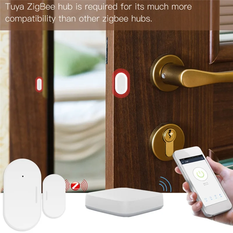 

ABGI-5X Tuya Zigbee Датчик дверей и окон Автоматизация умного дома Безопасность Защита Приложение Smartlife Сигнализация Дистанционное нажатие в реальном времени
