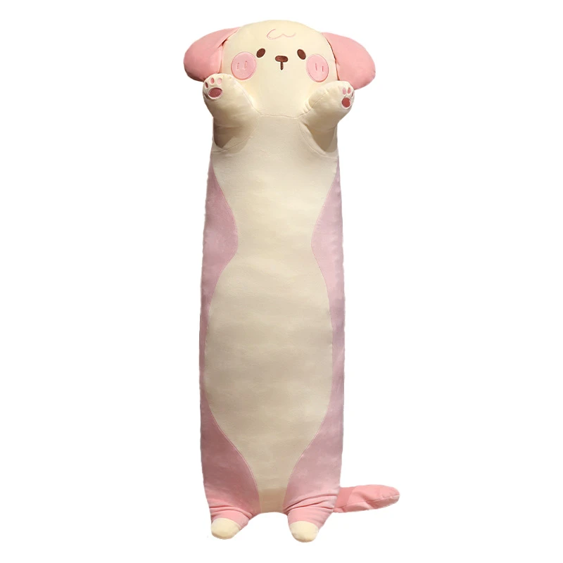 Bonito 80/100/120cm Cão Brinquedo De Pelúcia Longo Dormir Cachorro Perna Travesseiro Squishy Animal Boneca Apaziguar Plushie Decoração Presente