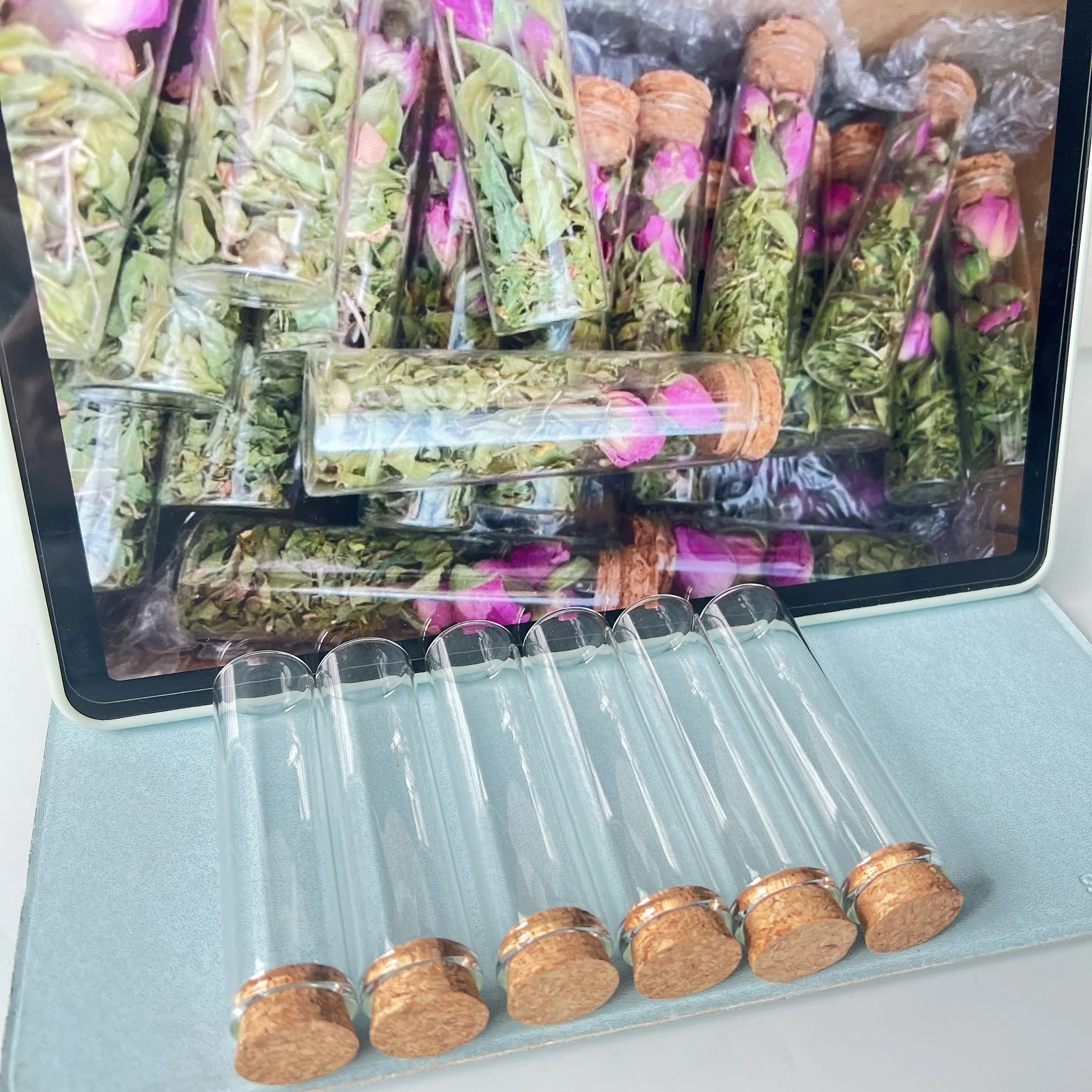 50 pcs 17x22x80mm Glass Bottles Cork Stopper Mini Test Tube Jars Tiny Containers for DIY Crafts Wishing Bottles Wedding Favors