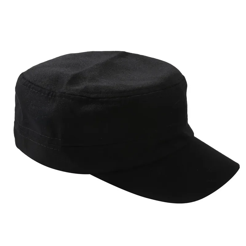 Unisex Vintage Einfarbige Flache Militärmütze in Fünf Farben Erhältlich, Atmungsaktive Sommer-Outdoor-Militärmütze, Flache Schlichte Mütze – Detail 35