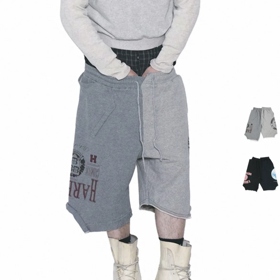 PROJECT G/R Summer New Style Irregular Patchwork Graffiti Letter Print Five-Piece Shorts - Ins Grailz Protocol Index