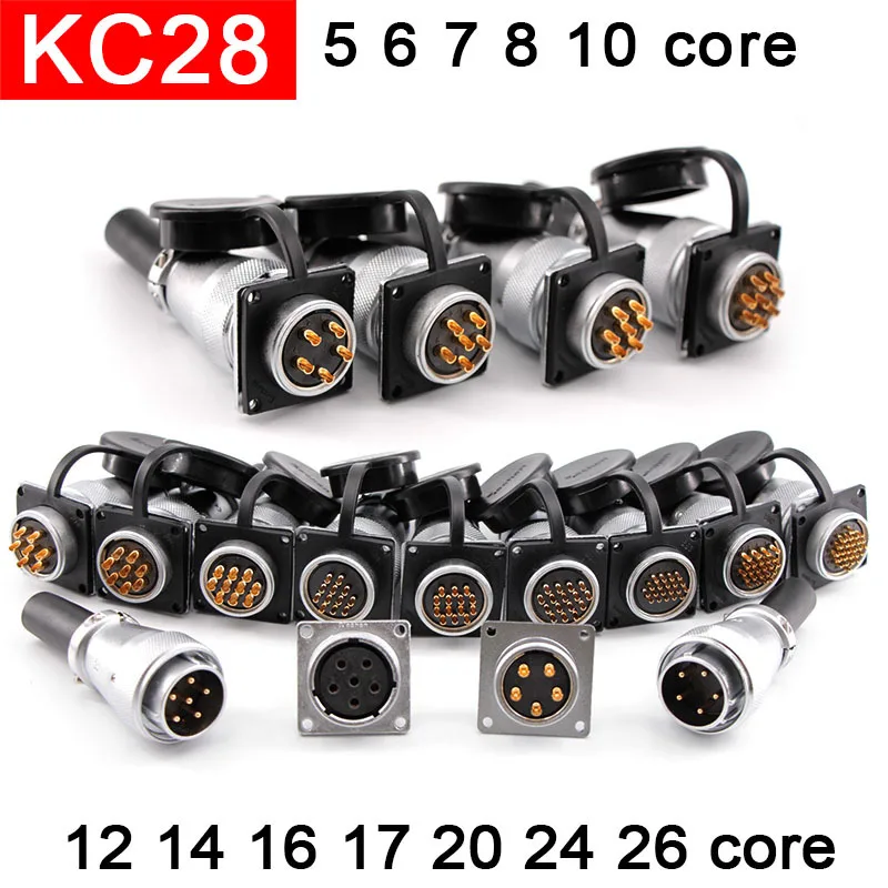Aviation Plug Socket KC28-5 6 7 8 10 12 14 16 20 24 26 Pin Bakelite KC28 5P 6P 7P 8P 10P 12P 14P 16P 20 core 24Pin