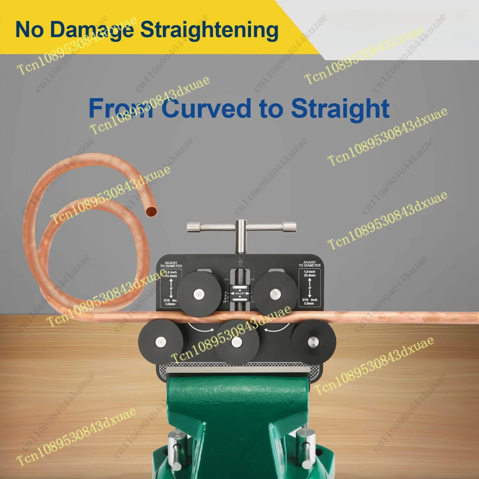 Pipe Straightener, Brake Line Straightener, Suitable for Diameters From 3/16 Inch To 1.0 Inch