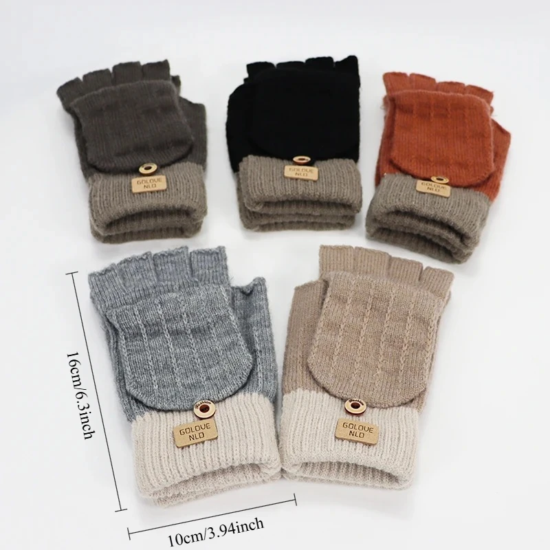 Women Warm Thick Plush Knitted Gloves Touch Screen Men Women Fashion Autumn Winter Keep Warm Riding Skiing Outdoor Gloves