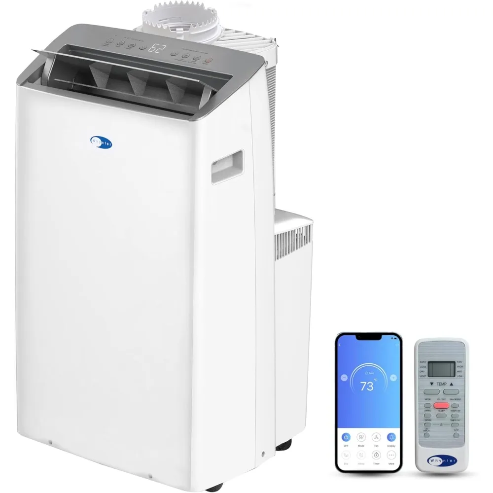 Portable Air Conditioner 14,000 BTU with Dual Hose, Dehumidifier, Cooling Fan & Smart Wi-Fi for 600 Sq Ft Rooms