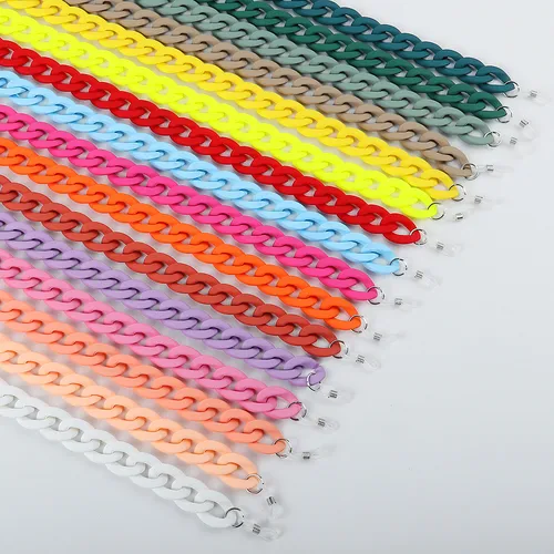 Cadenas de gafas de sol acrílicas de Color mate a la moda para mujeres y hombres, cadenas para gafas de lectura, soporte para cordón, correa de cadena para el cuello