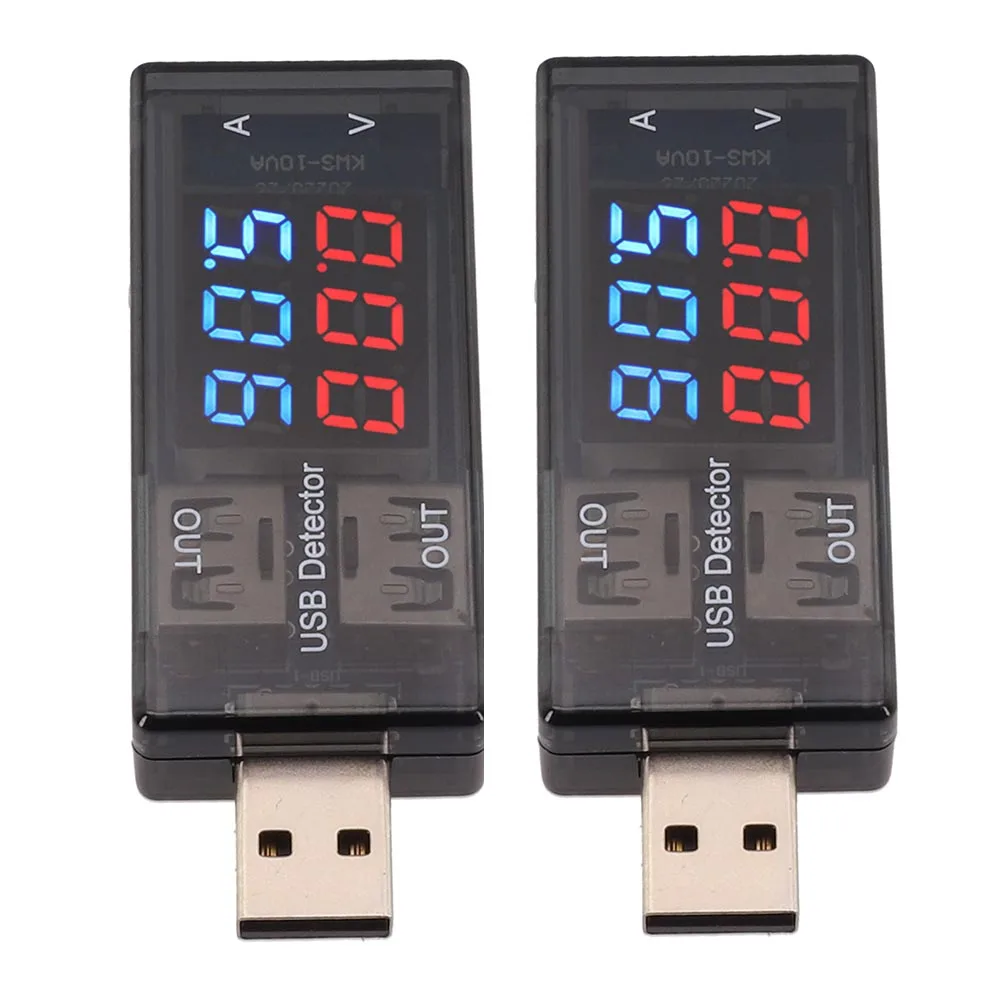

2PC USB Ammeter Voltmeter LCD Digital Blue And Red Display Current Voltage Meter Instruments And Meters Electrical Instruments