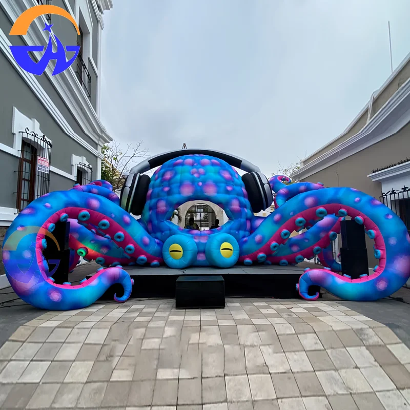 Inflatable Octopus Dj Stage Booth Giant Inflatable Octopus With Blower For Ocean Event Decoration Free Air Shipping