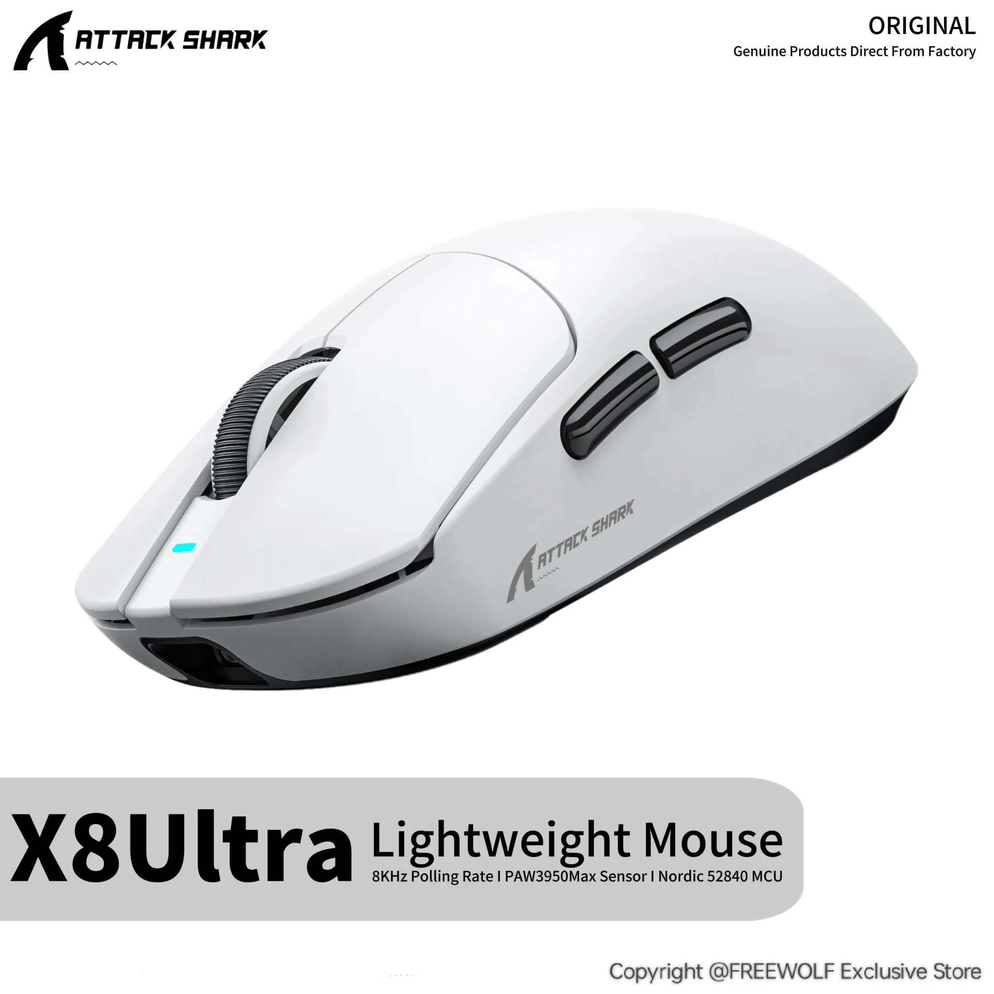 

Attack Shark X8Ultra Gaming Mouse & Wireless 8K Receiver,Bluetooth Wireless Connection,PAW3950MAX Sensor,42000DPI,Type-C