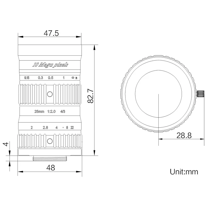 HIKROBOT SA2520M-10MP Large Angle 10MP 25mm F2 4/3