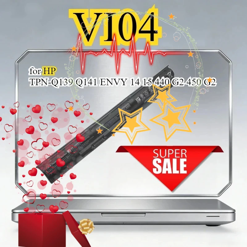

VI04 Rechargeable Battery Compatible for HP TPN-Q139 Q141 ENVY 14 15 440 G2 450 G2