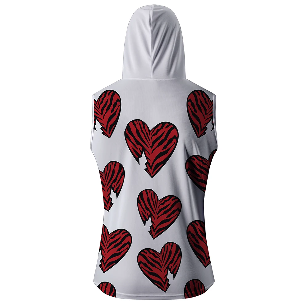 الرجال ProSphere الأبيض شون مايكلز WrestleMania 10 القلب طبق الاصل تانك القمم سريعة الجافة مقنعين سترة رياضية الصالة الرياضية أكمام هوديي #3