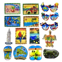 North America Dominican 3D Fridge Magnets Tourism Souvenir Refrigerator Magnetic Sticker Collection Handicraft Gift