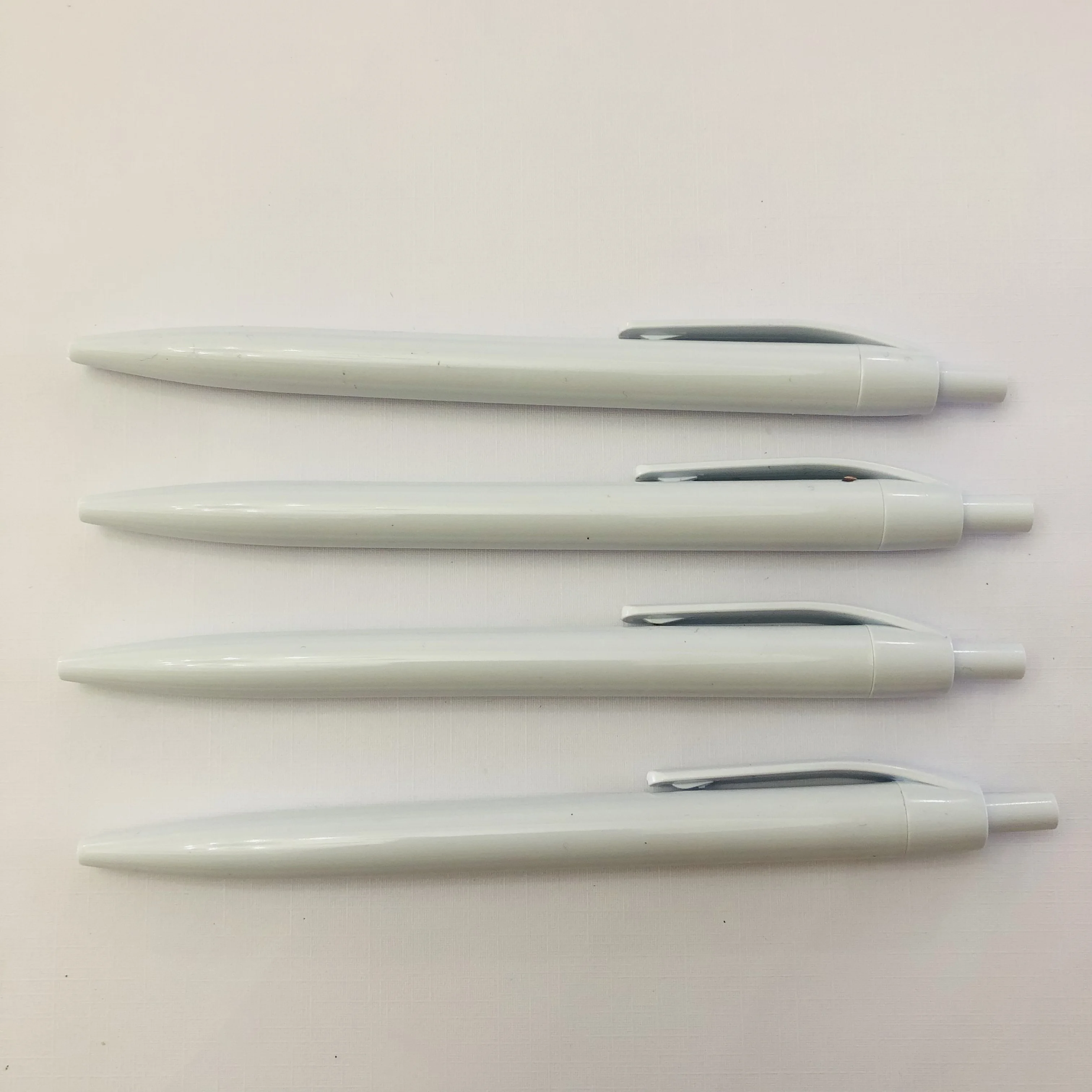 

low price white plastic ballpoint pen promotion pen imprint custom logo company name simple pen