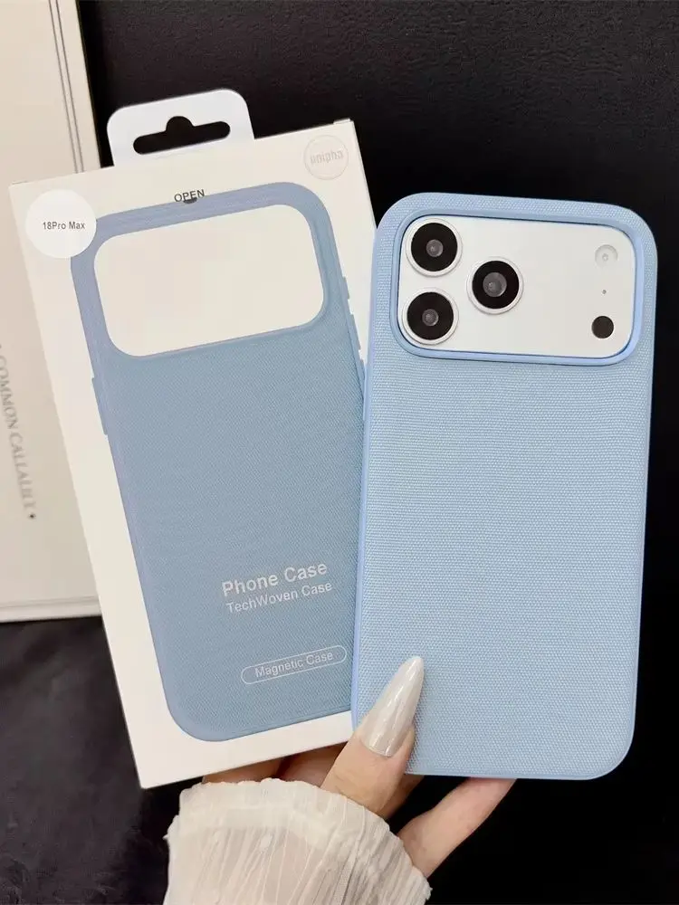 Oryginalne etui Tech Woven dla iPhone 18 17 16 15 Plus 14 13 12 11 Pro Max, magnetyczne etui TechWoven do bezprzewodowego ładowania. — 2
