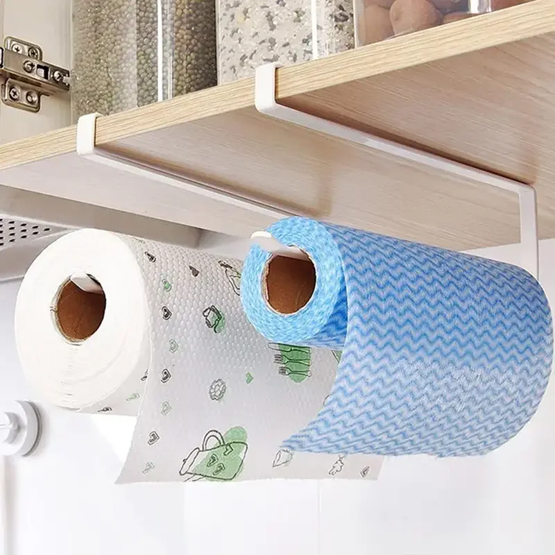 

Paper Roll Holder Towel Rack Hanging Shelf Bathroom Storage Toilet Rack Home Kitchen Tissue Accessoriy Wall Stand Hanger Kitchen