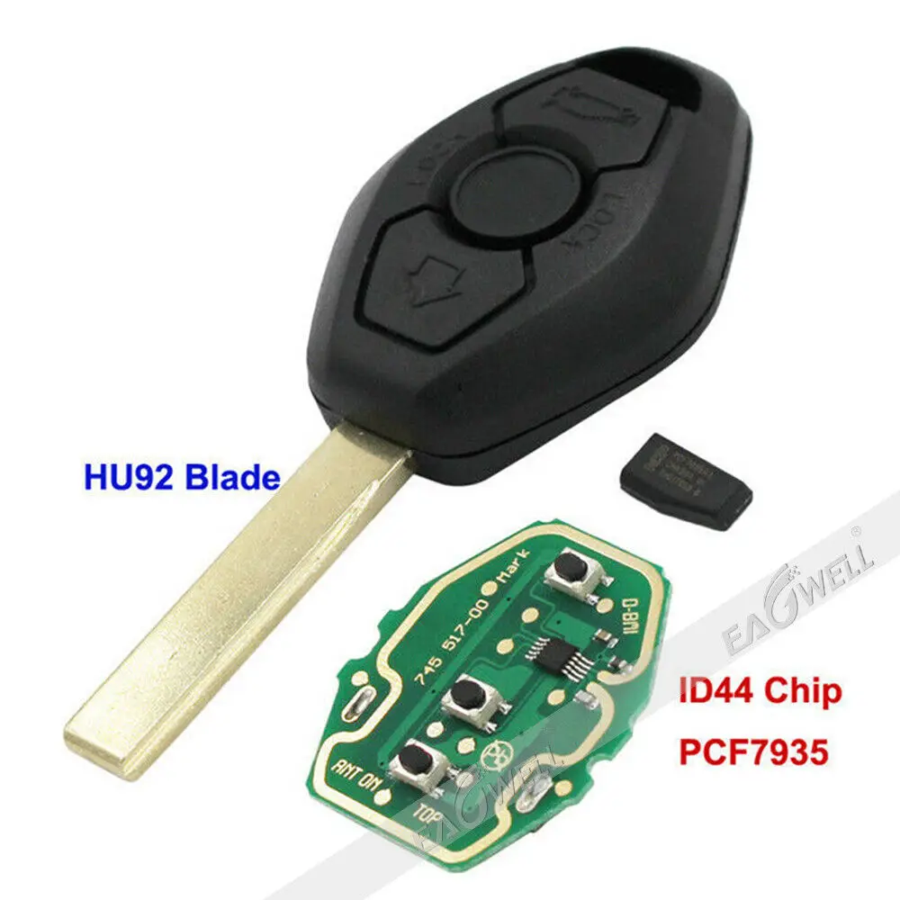 

3 buttons Car Remote Key For BMW E38 E39 E46 X3 X5 Z3 Z4 1/3/5/7 Series 315/433MHz PCF7935 Chip Keyless Entry Transmitter