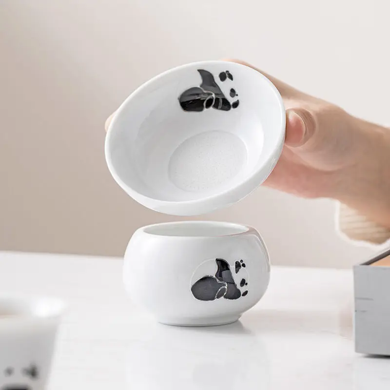 

White Porcelain Panda Tea Leakage Tea Filter Ceramic Tea Filter