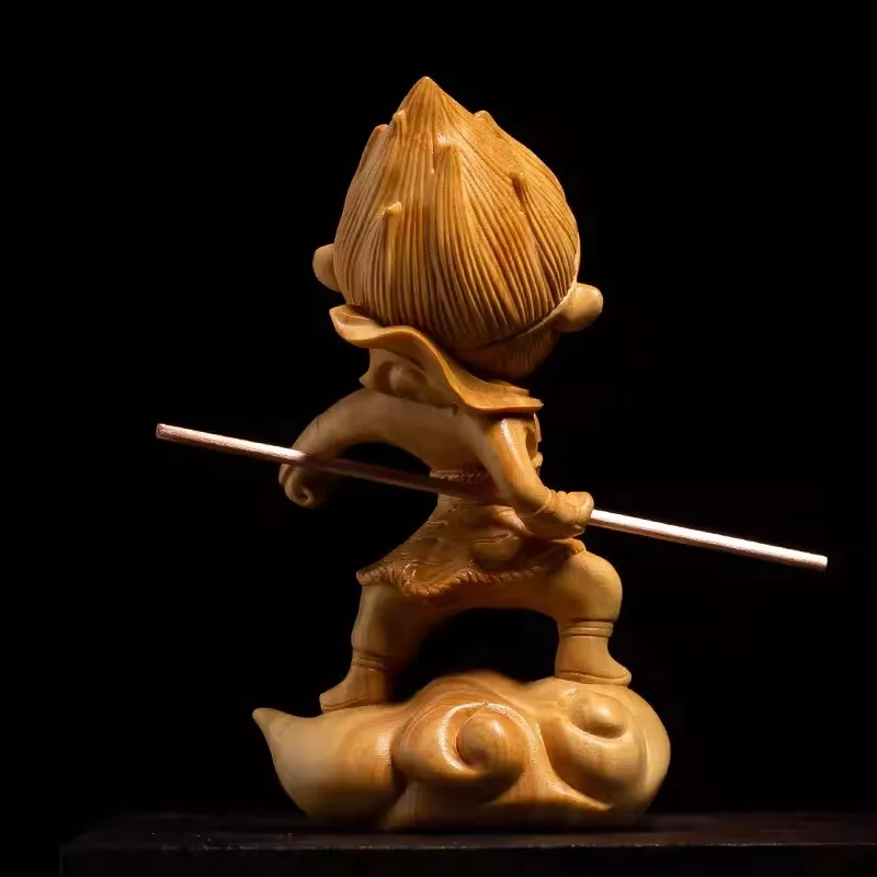 Huangyang Wood Creative Solid Wood Living Room Decoration Crafts Fighting Against Buddha Qi Tian Da Sheng Sun Wukong