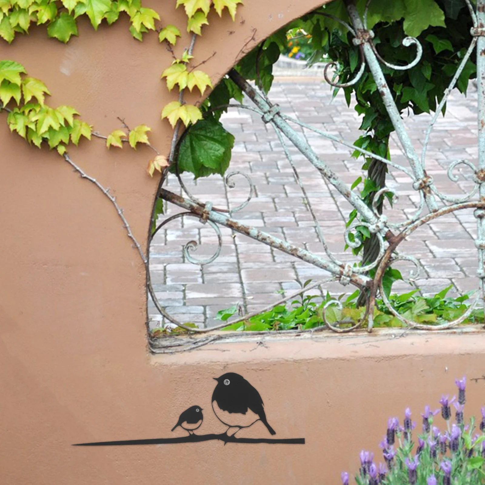 

2Pcs Birds on Branch Metal Wall Art Black Sculpture for Garden Yard Patio Outdoor Decoration Artistic Bird Tree Stake