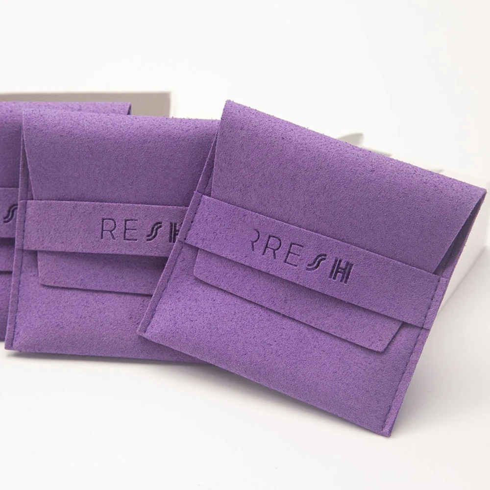 

Custom Logo Microfiber Ring Envelope Pouch with Divider Jewelry Container for Earrings Necklace Delicate Pieces as a Gift Bag
