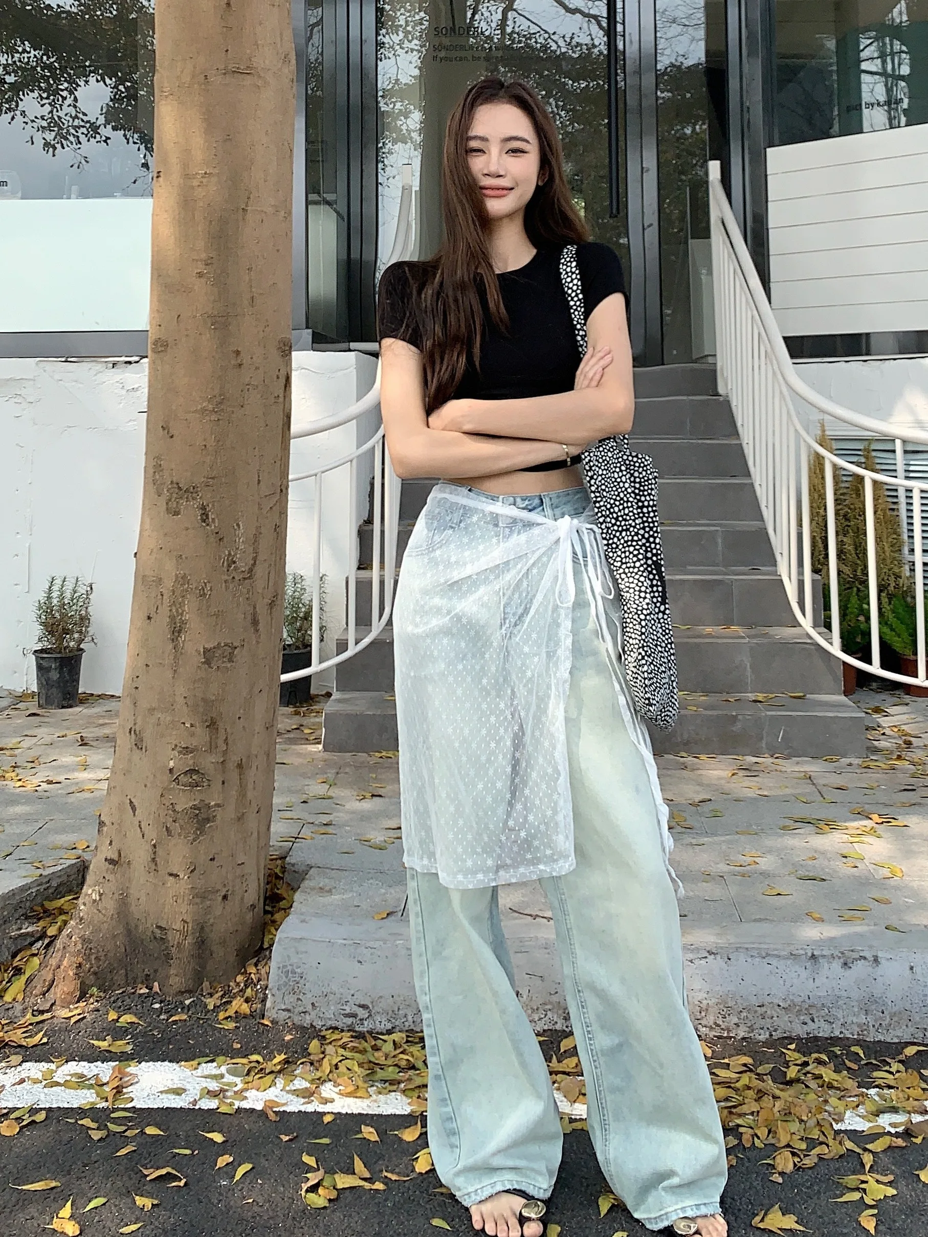 

High Waist Wide Leg Straight Cut Thin Denim Jeans for Women Summer Casual Loose Versatile Loose Fit Floor Length Pants