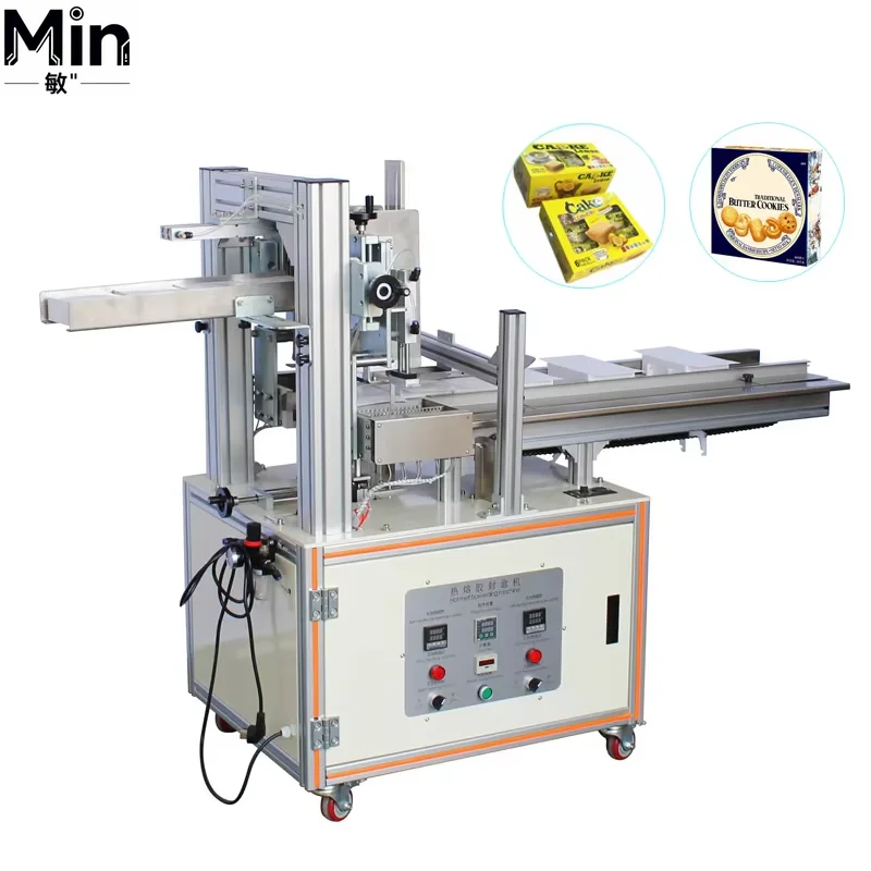 Fully Automatic High Efficiency Biscuit Box Hot Melt Glue Sealing Machine Food Carton Hot Glue Gluing Sealer for Snack