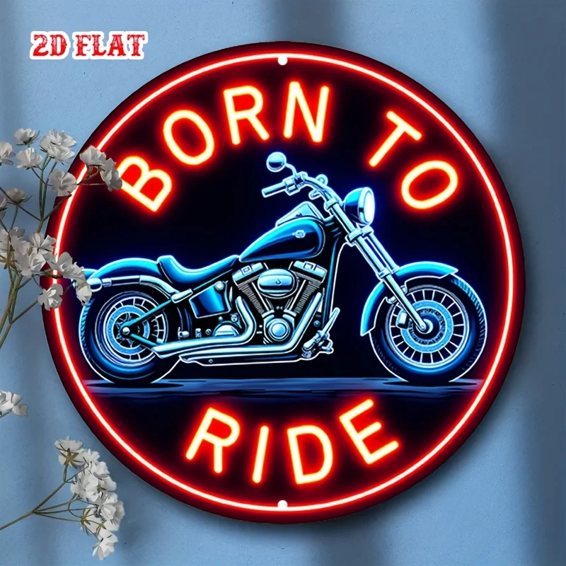 Vintage 2D Flat Round Tin Sign - 