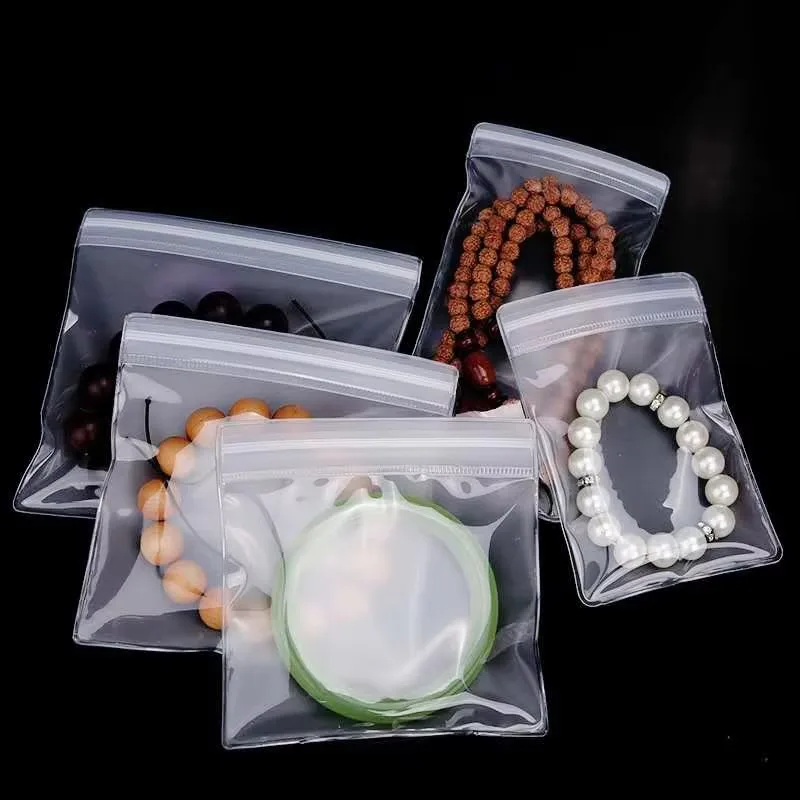

50 Pack Matte Resealable Zip Lock Bags - Thick Frosted EVA Pouches for Jewelry, Beads, Phone Accessories & Small Gift Storage