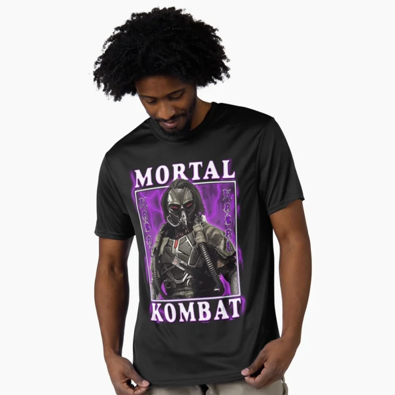 

Kabal MK Vintage 90's Mortal Kombat Gift tee for gamer 100% cotton printed Men's Short Sleeve Graphic T-Shirt All size tops