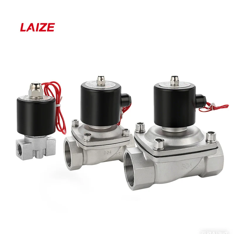 

304 Stainless Steel Solenoid Valve 2W Series Normally Closed Water Air Solenoid Valve 1/4" 1/2" 3/4" 1" AC220V DC24V