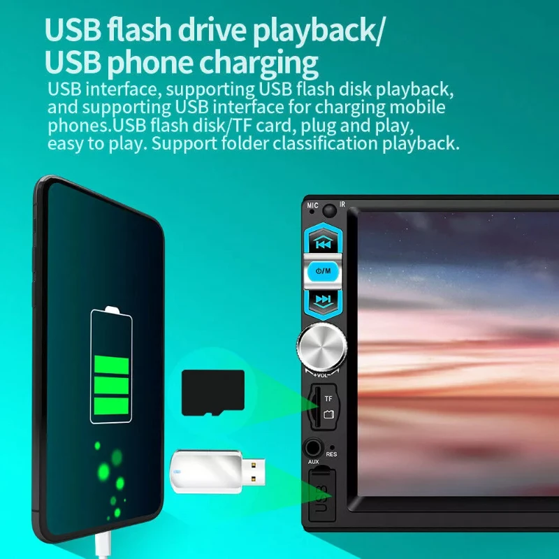 Universal 7 Inches Car Radio Stereo HD Touch Screen Multimedia CarPlayer GPS Navigation USB BT Autoaudio FM Autoaudio FM Player