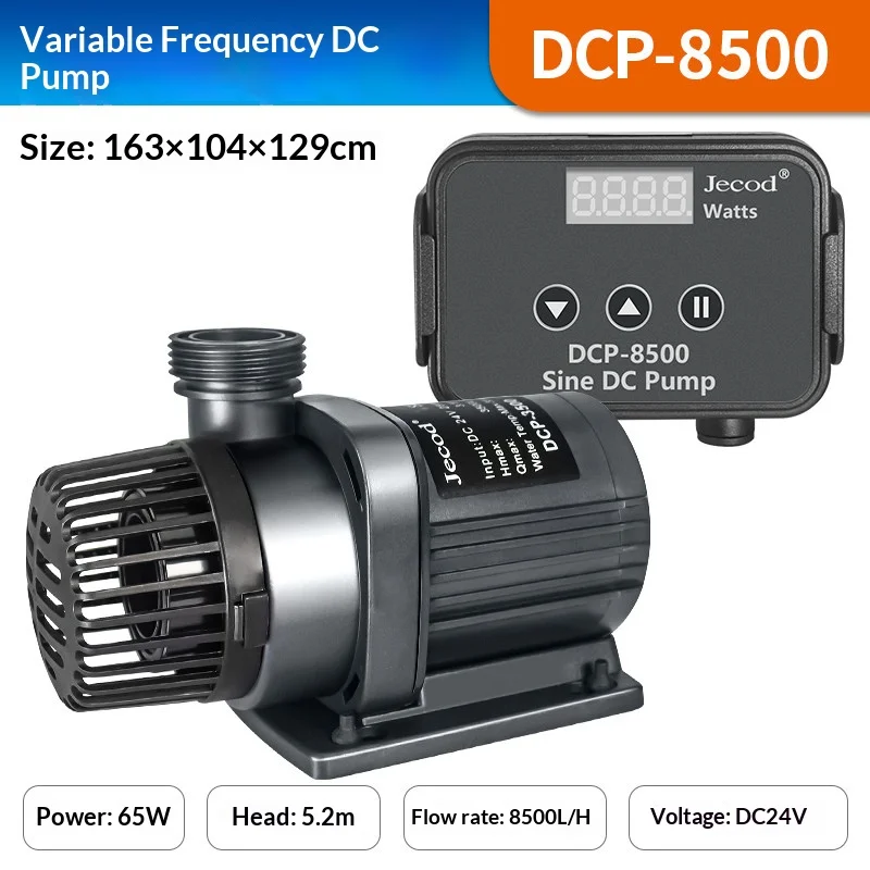 Jebao Jecod DCP-serie aquariumpomp met sinusgolf, variabele frequentie, geluidsarme DC-onderwaterpomp, instelbare stroomsnelheid.