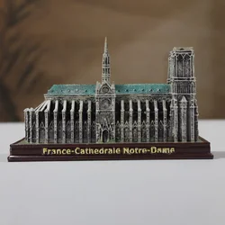 The model of Notre Dame Cathedral in Paris France world famous architectural craft retro decorative ornament