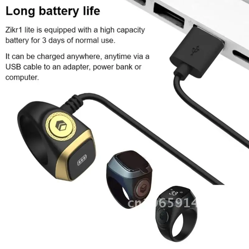 Электронный цифровой счетчик тасбих с счетчиком молитв Тасбих счетчик пальцев счетчик напоминание о молитве время