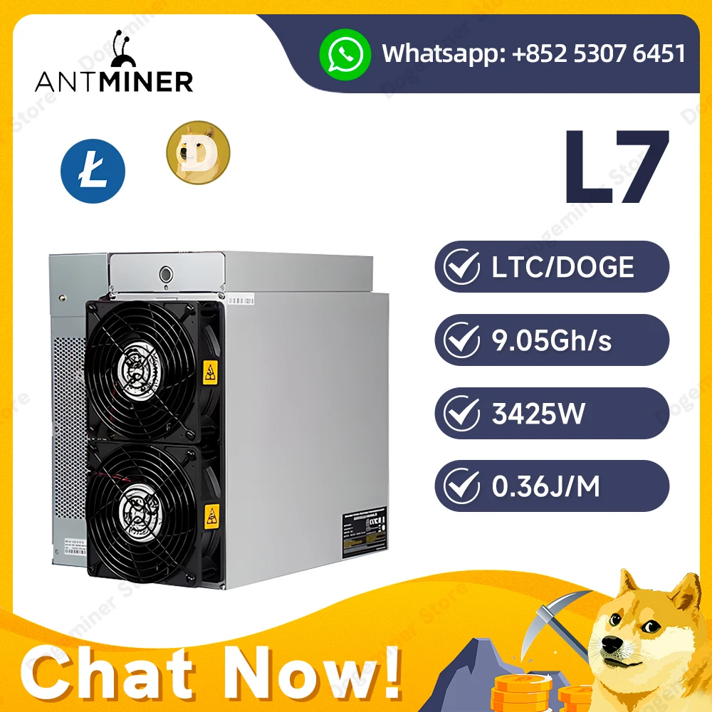 Bitmain Antminer L7 9500M Dogecoin Litcoin Miner LTC DOGE Asic Mining Machine Crypto Miners