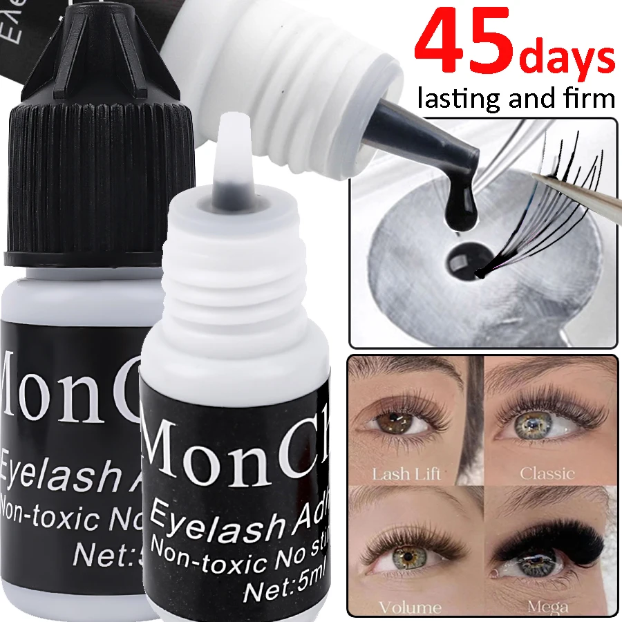 5ml Black Eyelash Extension Glue Waterproof Quick Drying Sturdy Glue for Semi-Permanent DIY Grafting Eyelash Extension Glues