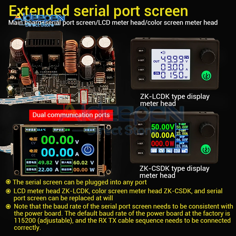 ZK-6522 22A/1400W CNC Adjustable DC Stabilized Voltage Power Supply Constant Voltage And Constant Current Step-down Module 6-75V