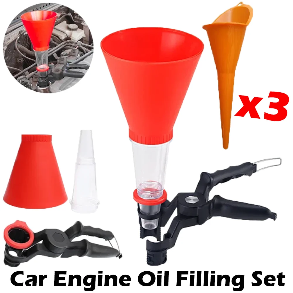 

Car Engine Oil Filling Set Universal Adjustable Protable Cars Gasoline Adapters Oil Change Equipment Kits Auto Accessories