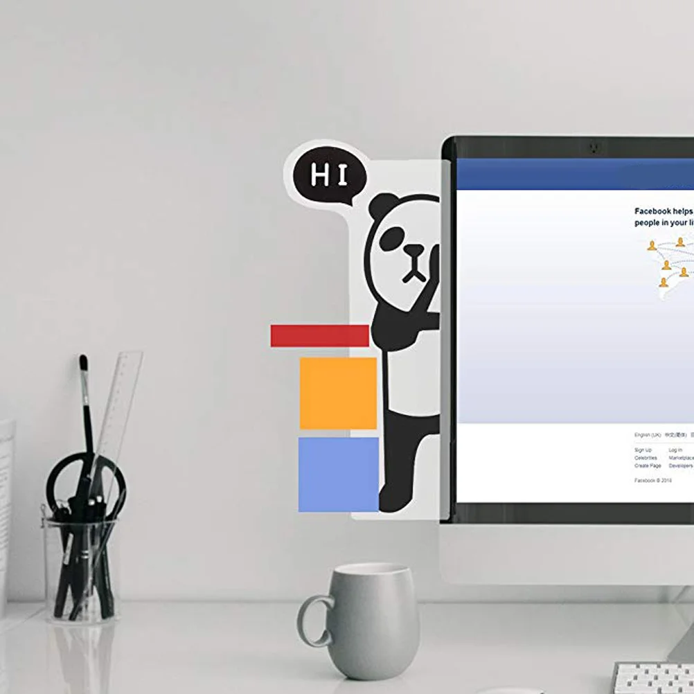 

Computer Monitor Memo Board Memo Note Holder Panda Pattern Creative Side Panel Organizer for Office Home Meeting Reminder