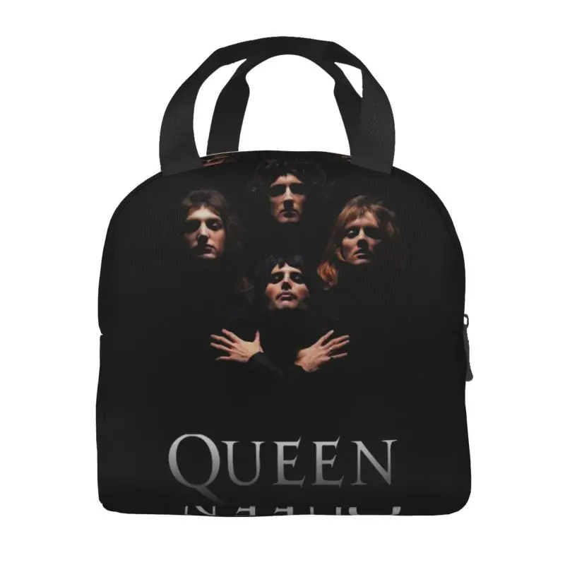 Freddie Mercury Queen Band Insulated Lunch Tote Bag for Women Portable Thermal Cooler Food Lunch Box Work School Travel