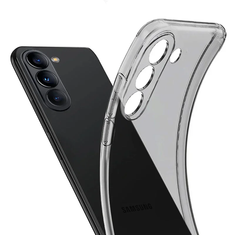 Роскошный ультратонкий мягкий чехол для Samsung Galaxy S25 ULTRA S24 FE S23 S22 S20 S21 Plus Note 20U прозрачная черная задняя Фото №2