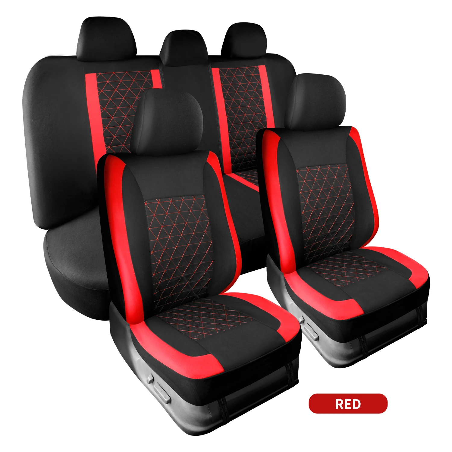 General Car Seat Cover, Universal Elastic Fabric, All-season, Breathable and Wear-Resistant Floor Mat