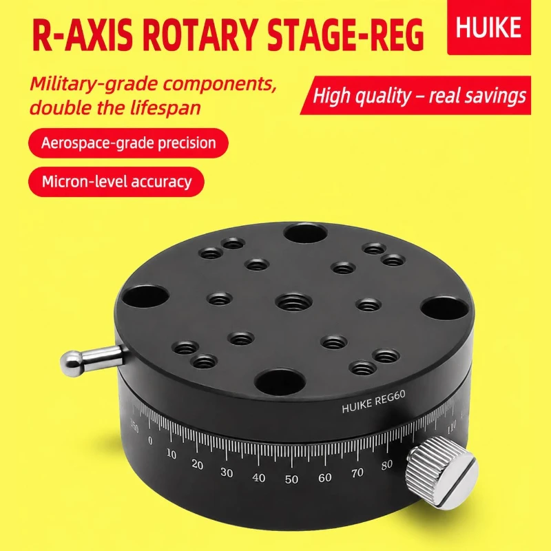 R Axis REG25/40/60 Manual Rotary Stage 360° Rotation Fine Adjust Platform Precision Angle Displacement Table Optical Lab