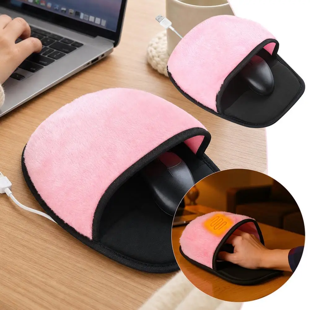 Usb Heated Mouse Pad Winter Thick Warm Heating Mousepad Large Capacity Charging Hand Warmer Warm Home Office Desk Mouse Mat