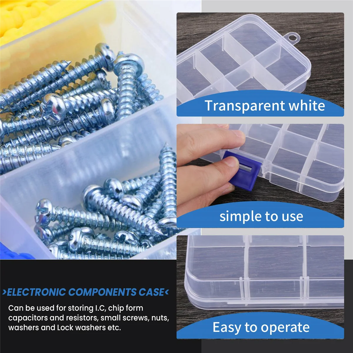 2Pcs 10-Slot Portable Plastic Resistors Electronic Component Case Box-AB09