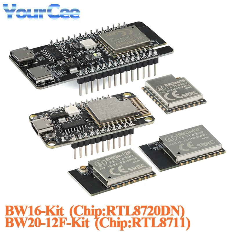 2pcs/1pc BW16-Kit RTL8720DN BW16 BW20-12F-Kit BW20 RTL8711 Dual-band WiFi Ble 5.0 Wifi Wireless Module IIC I2C/SPI/UART/PWM