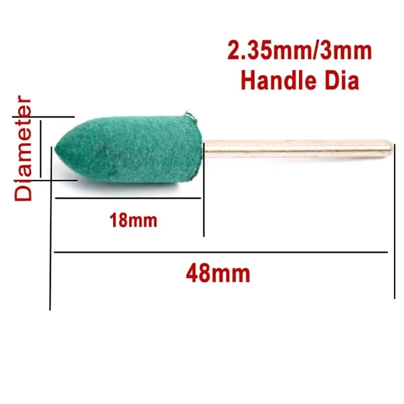 10 قطعة رأس مطحنة المطاط 2.35/3 مللي متر عرقوب لقالب تلميع اليشم تلميع رأس مطحنة ملحقات أداة دوارة كهربائية