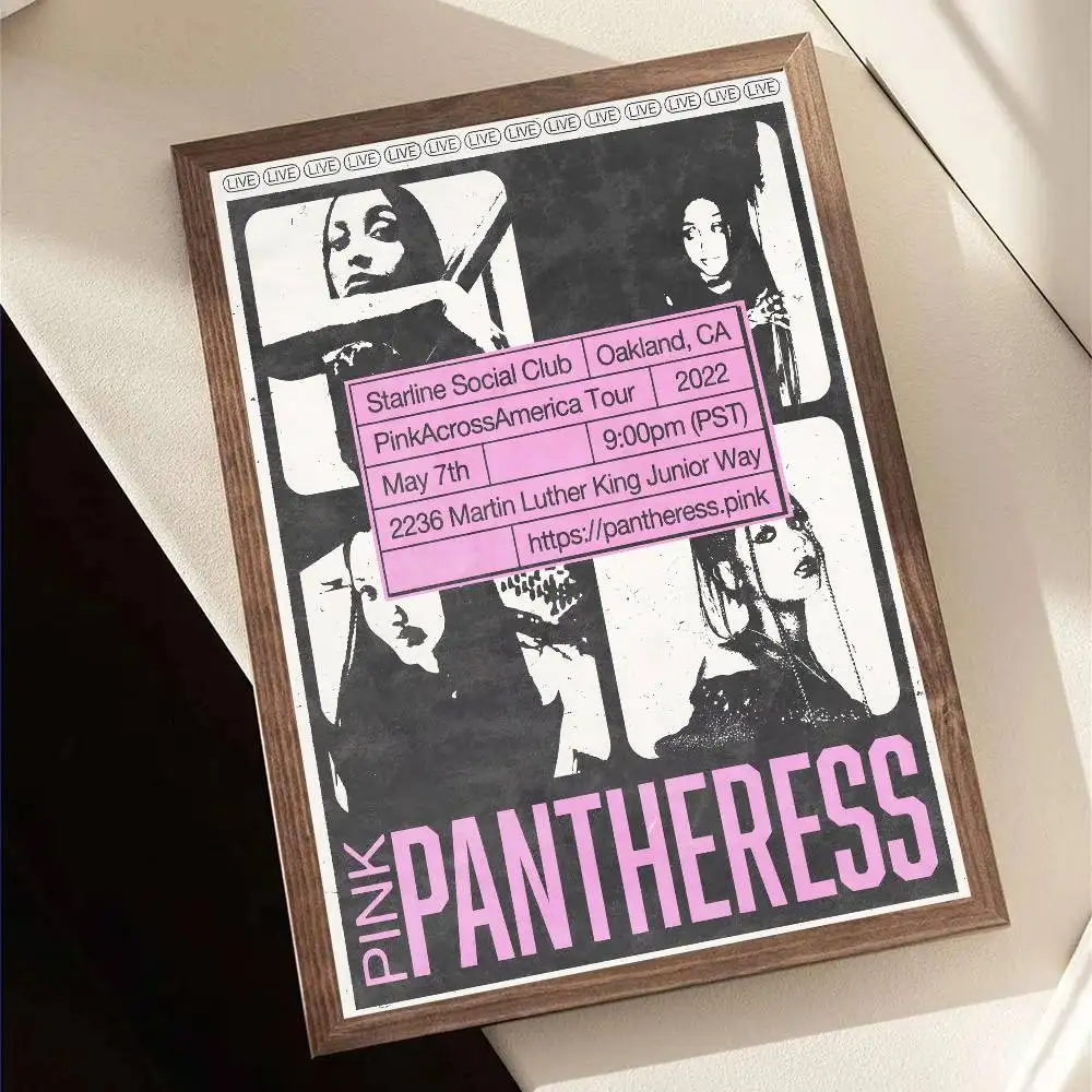 1 قطعة PinkPantheress المغني المشارك ذاتية اللصق الفن مقاوم للماء ورقة ملصق مقهى بار غرفة جدار ديكور #4